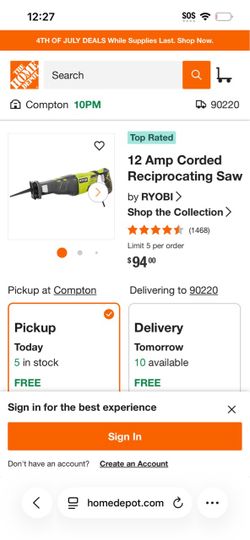 Ryobi sawzall