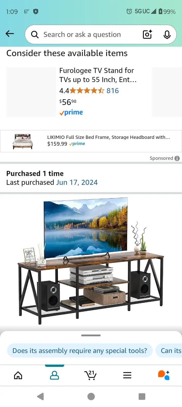 Unopened Entertainment Stand For 50" TV