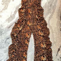 Flared & Ruffled Leopard Jumpsuit