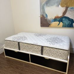 Twin Size Bed - Storage- Mattress 