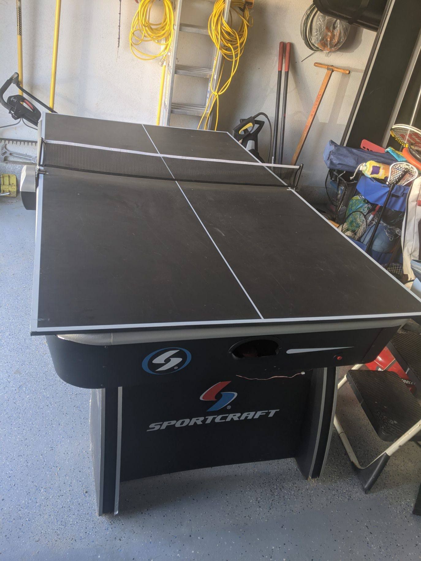 2 in 1 game table, air powered hockey table with table tennis top