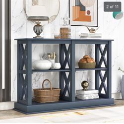 Blue Entryway Console Sofa Side Buffet Table NEW