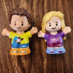 Lot of 2 Fisher-Price Little People Soccer Kids Toys