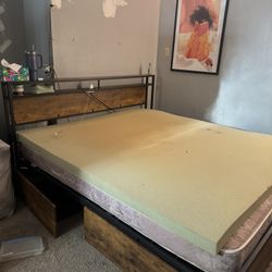 King Bed Frame With Drawers (California & King)