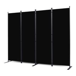 CHOSENM Room Divider, 4 Panel Folding Privacy Screens With Wider Feet, 6 Ft Portable Room Partition For Room Separator, Room Divider Panel 88" W X 71"