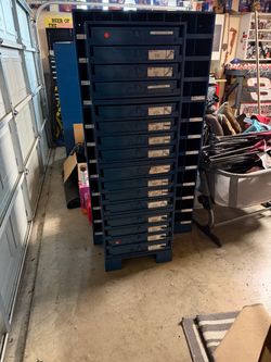Industrial Parts Organizer Cabinet with Drawers and Pigeon Hole Cabinet