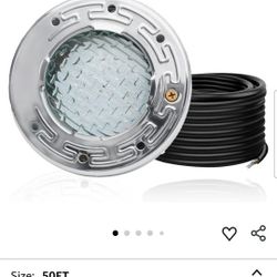 6 Inch Spa Light for Inground Pool Led, 50FT AC120V 6000K Cool White Pool Lights,Compatible with Pentair and Havward Wet Niches, IP68 Waterproof, 50 F