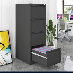 4 Drawer Vertical File Cabinet with Lock,Filing Cabinet, Metal Filing Cabinet for Home Office Organizer Storage Cabinet Letter Size/A4/Legal File
