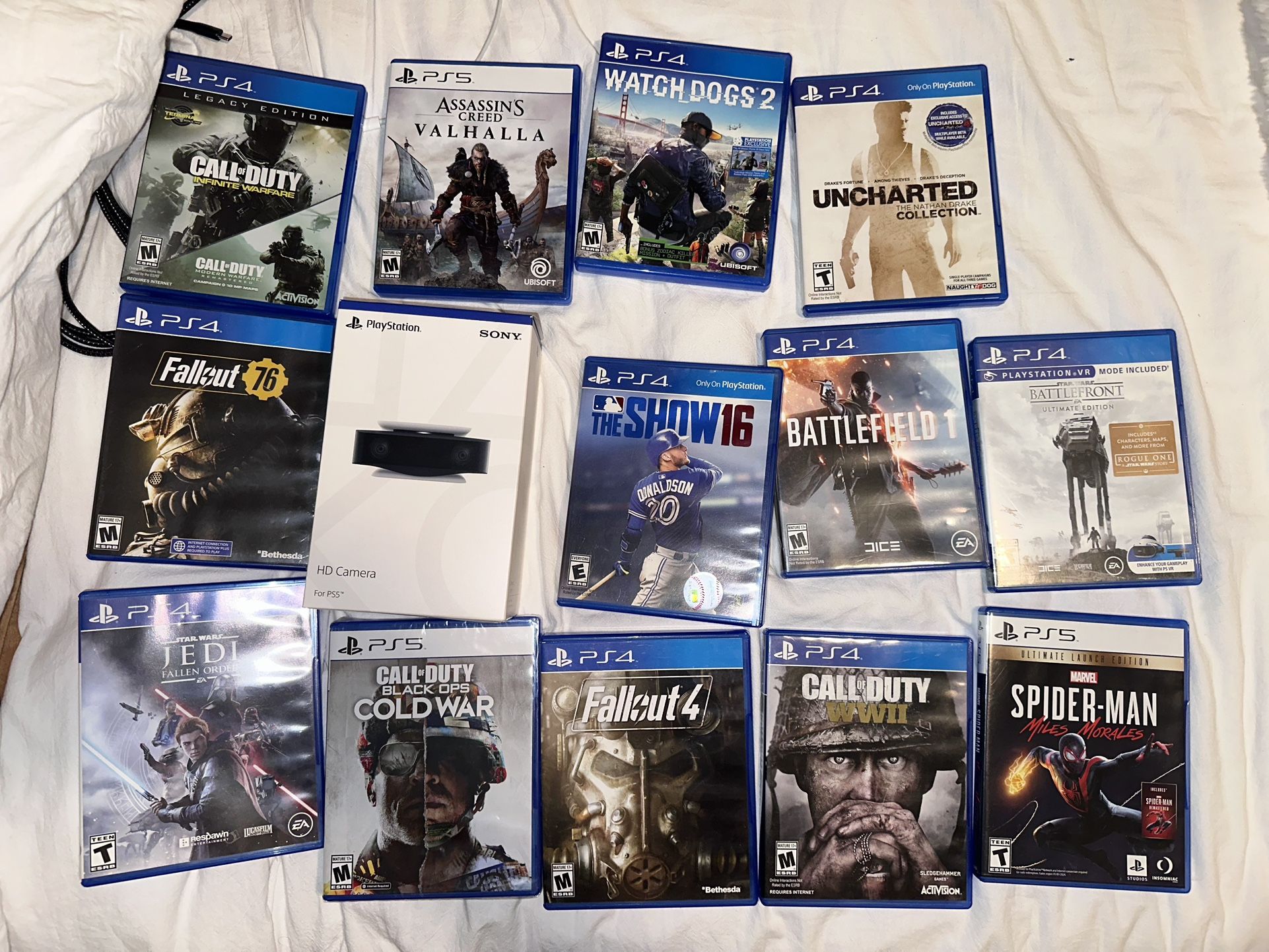 PlayStation PS5/PS4 Games + Brand New PS5 HD Camera