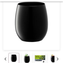 Case (64) of 12oz Black Stemless Plastic Wine Glasses NEW Never Opened 