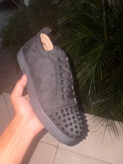 Christian Louboutin Spiked Suede Low-Top Sneaker