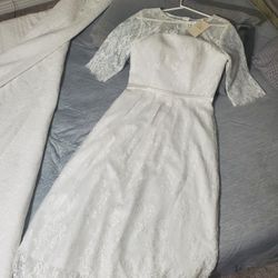 Beautiful Tea-length Wedding or Party Dress, Size 10-12