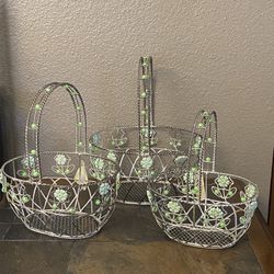 Wire Bead Baskets Set Of 3