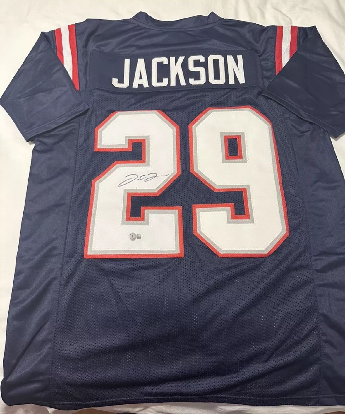 New England Patriots JC Jackson Signed AUTO Jersey W/COA Beckett