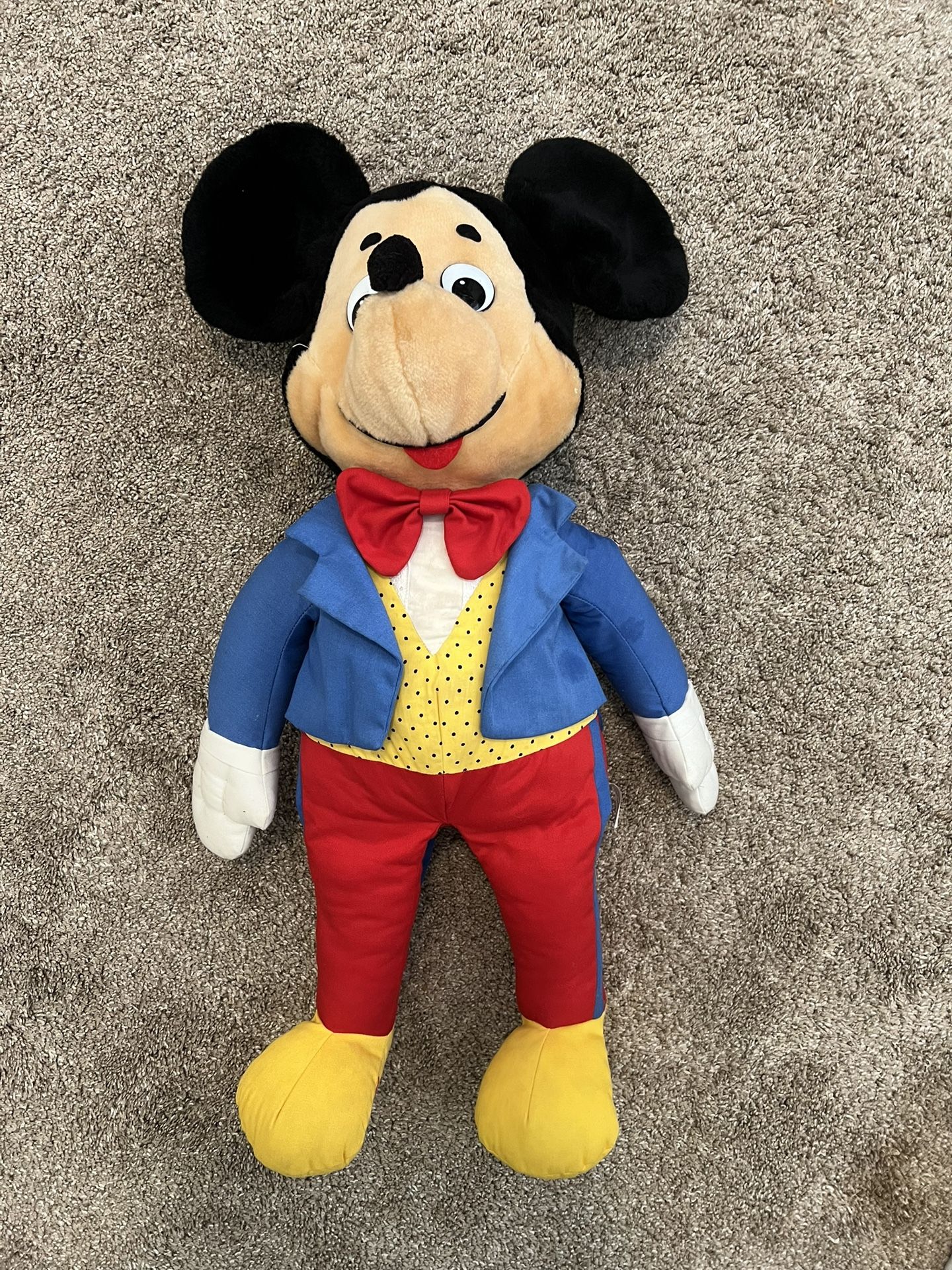 Vintage Disney Mickey Mouse Knickerbocker Plush Doll Tux Tuxedo - 26” - great condition