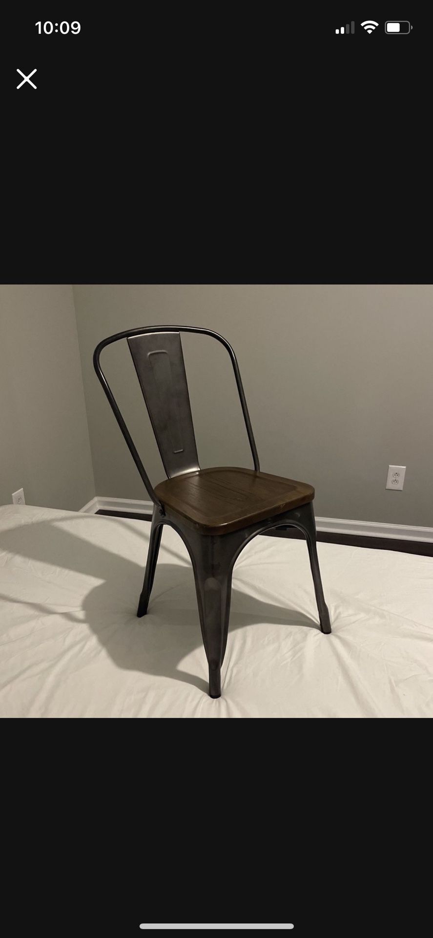Metal And Wood Chair 10.00