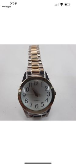 Quartz Watch Gold & Silver Tone Band Women's Vintage 