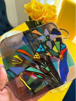 Artsy colorful plate
