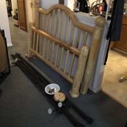 Solid Wood Bed With Mattress Frame 