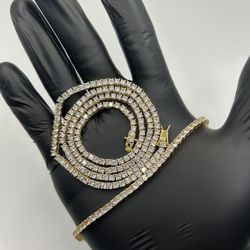 Gold Moissanite Tennis Set Shirt