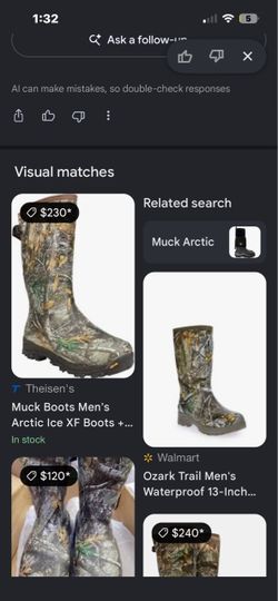 Size 13 muck boot with vibram soles