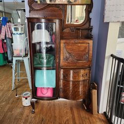 Late 1800s Curio Cabinet And Desk (Secretary)