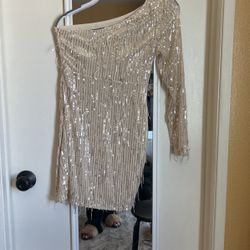 Sequin One-shoulder Dress