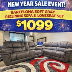 Barcelona, Two-Piece Sofa, Loveseat, Reclining Living Room Room