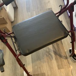 DMI Rollator Walker With Extra Wide Seat And Backrest 