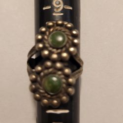 Silver And Green Turquoise Ring