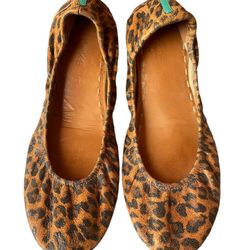 Tieks Women's Leopard Print Italian Leather Ballet Flats size:10