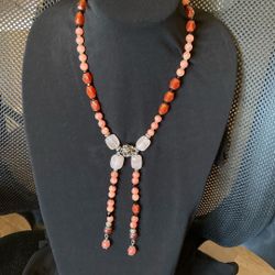 Rose Quartz’ And  Stones  Beads Necklace