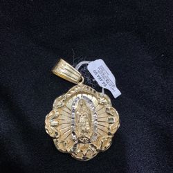 14KT 41.60g Virgin Mary  With Diamond  Cut Design 