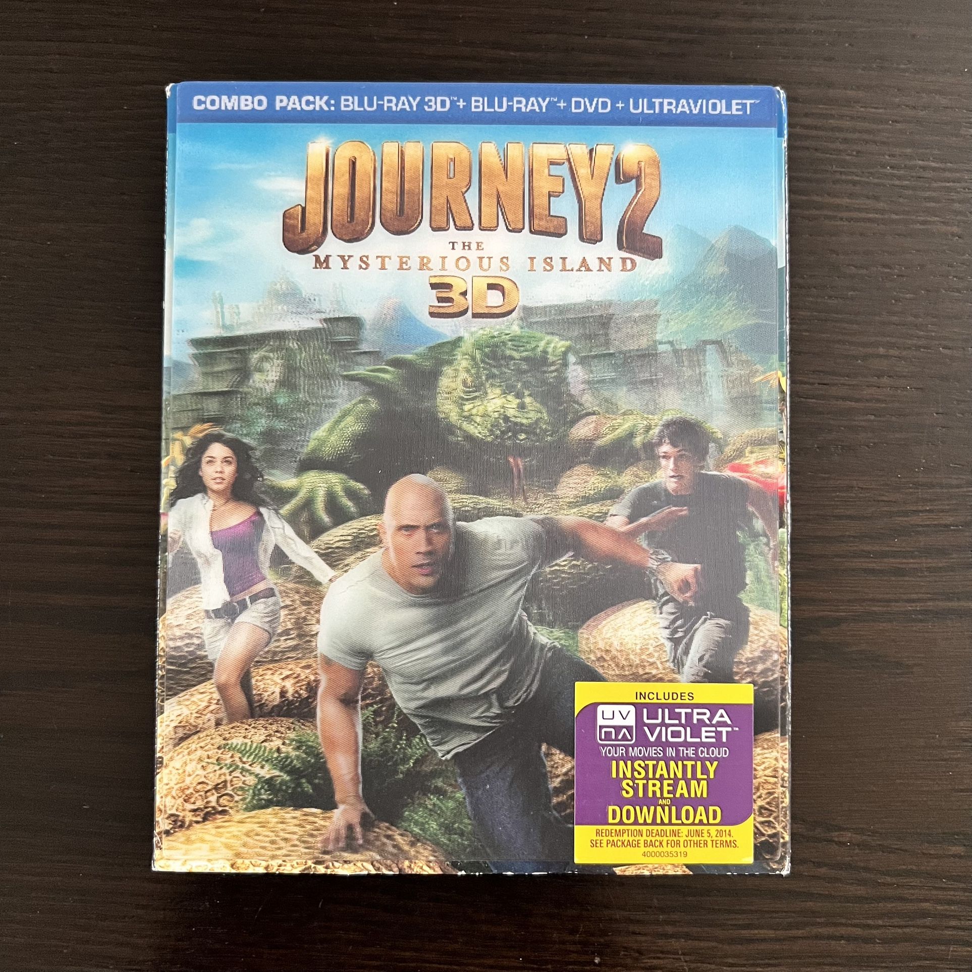 Journey 2 The Mysterious Island 3D Blu-Ray, Blu-Ray, Digital Copy Movies w/ Slipcover