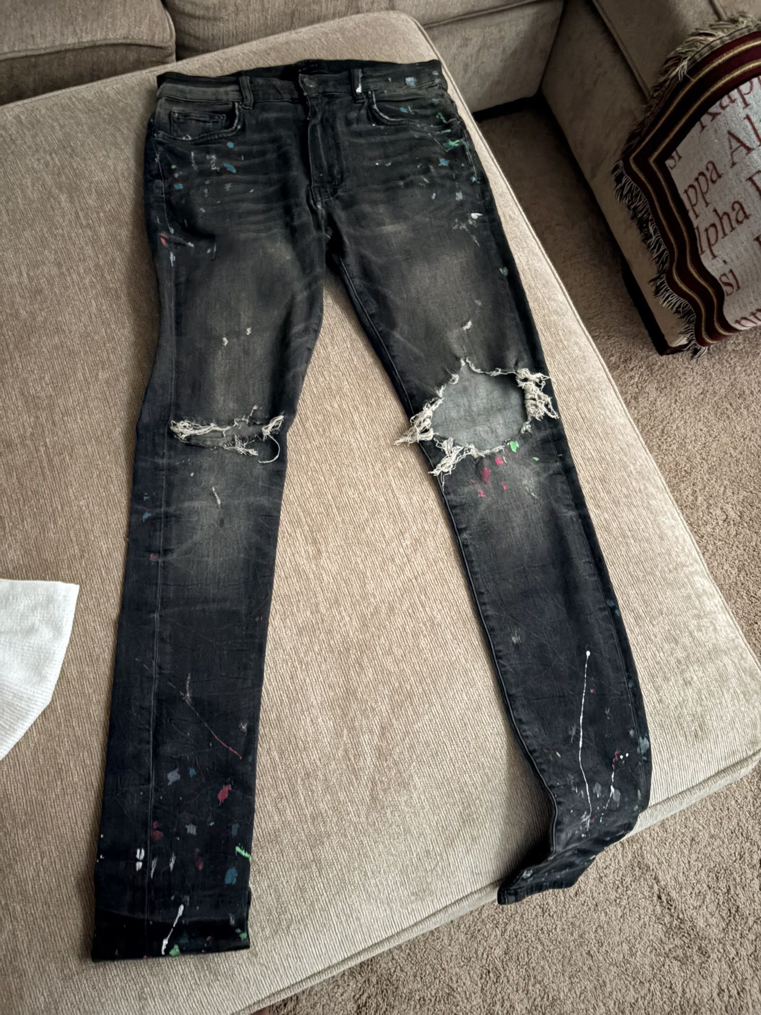 Amiri Distressed Paint Splatter