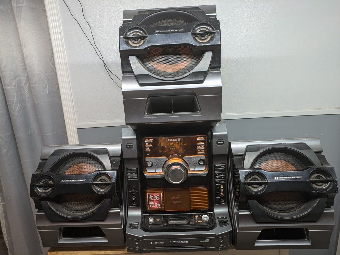 Sony Stereo LBT ZX99I Muteki 560W HI FI System Main Console With 3 Speakers
