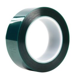3M Polyester Tape 8992, Thermal-Resistant, Clean Removal, Green Color, 3.2 mil, 1 1/2 in x 72 yd, 24 Rolls/Case