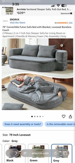 Convertible Foton sofa bed with blanket