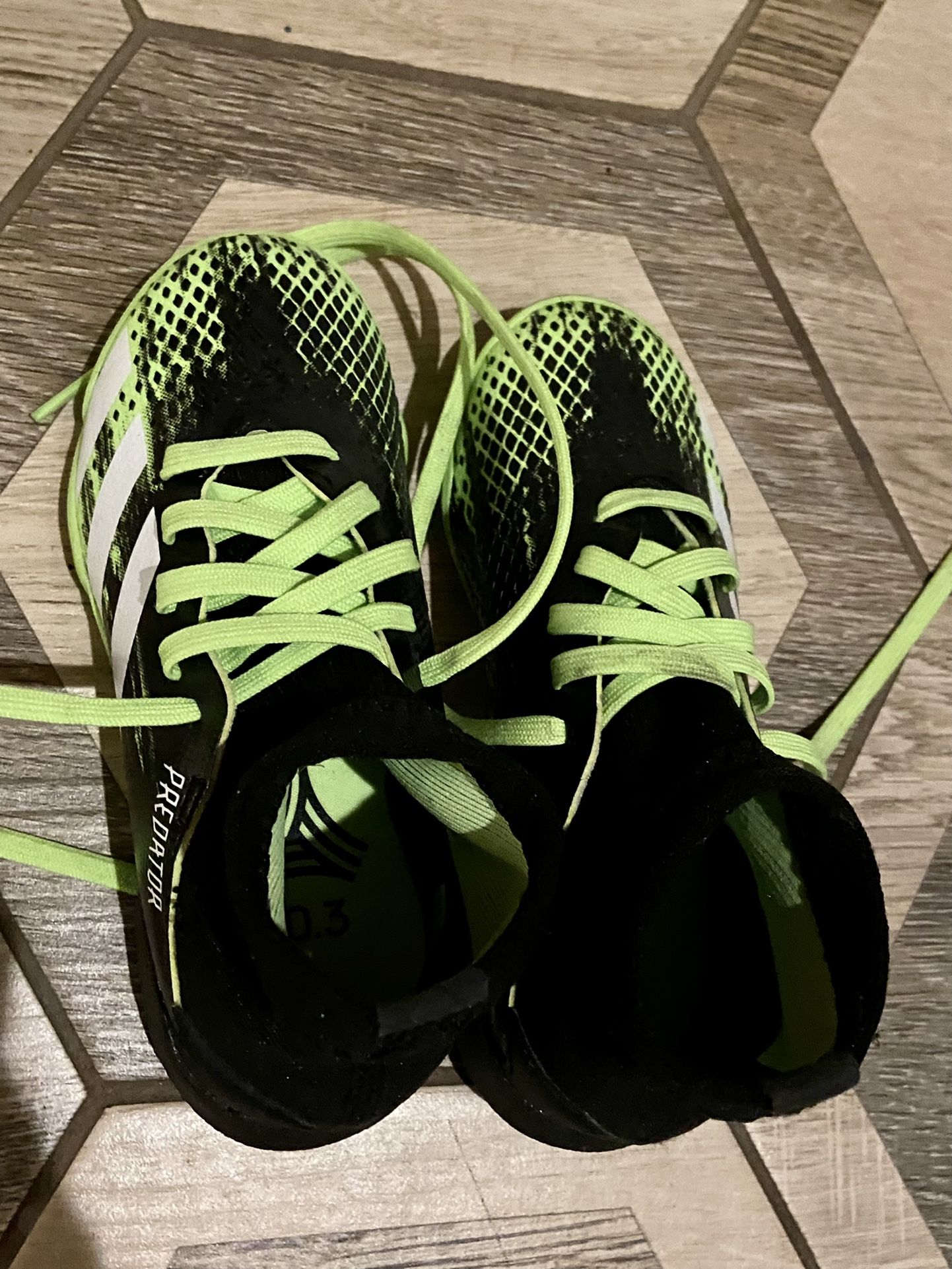 Adidas Soccer 10.5K Kids Shoes (Black-Green)