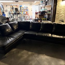 Genuine leather Gray sectional