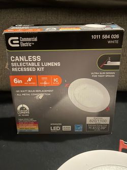 Commercial Electric Premium Series Integrated LED Ultraslim Canless Recessed Light 6in. White Adjustable CCT 2-Level Lumen Select