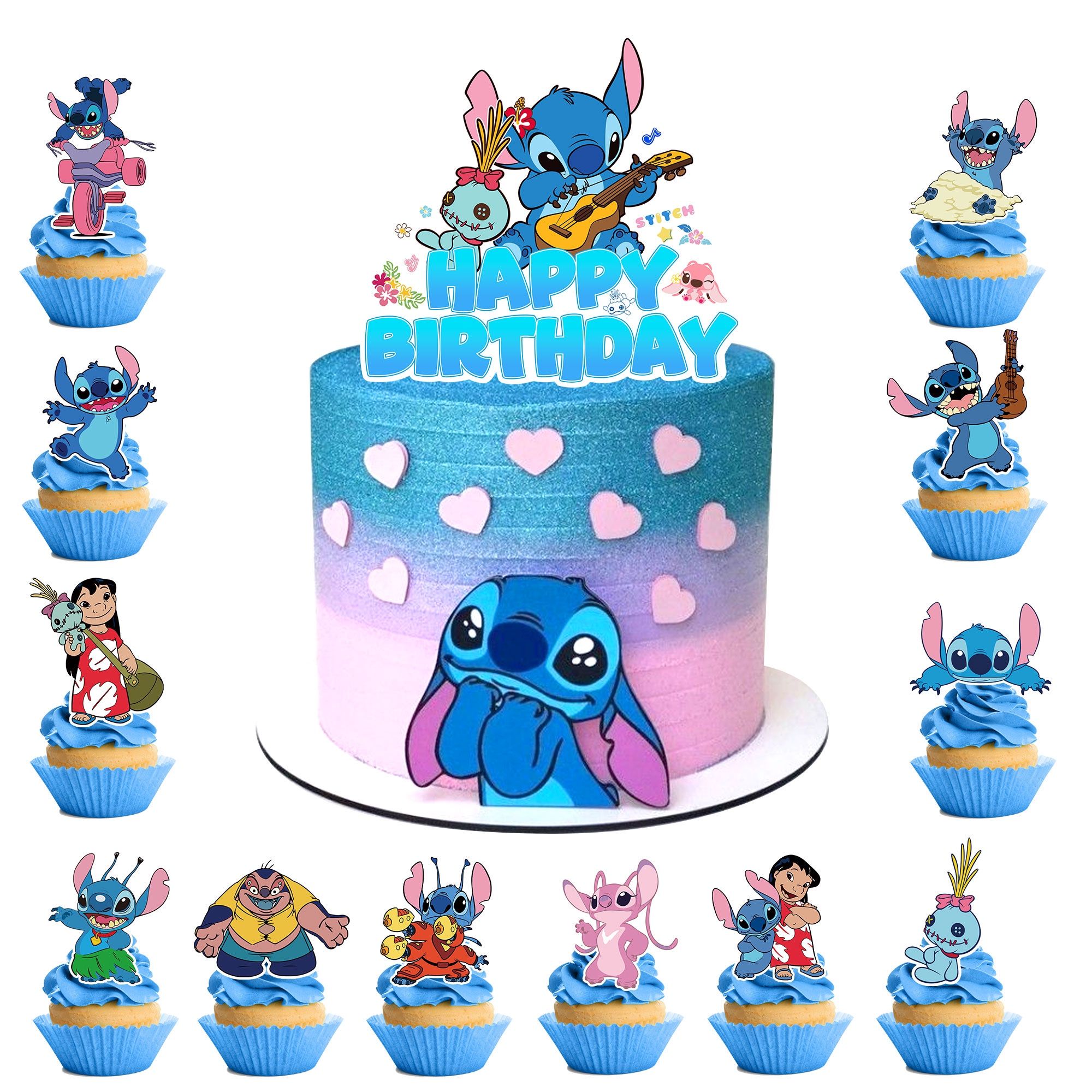 25pcs Stitch Cake Decoration Set (New, Unopened)