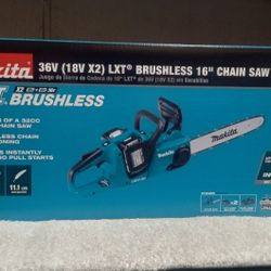 Makita CHAINSAW LXT 16 In X2 (36V)/  Brand New/ For $300