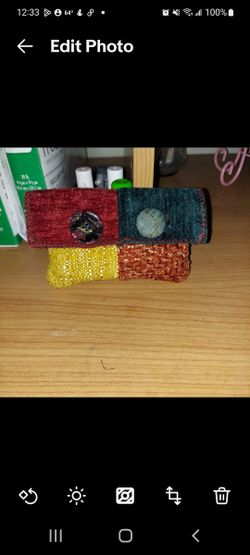 Handmade button Pouch multi colored coins, bank cards, traditional headphones
