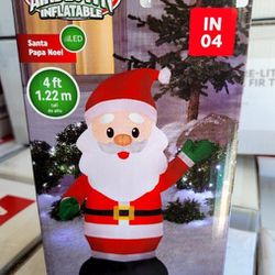 New!! 4ft (4 Ft)  Inflatable Christmas Lawn Ornament   - Santa
