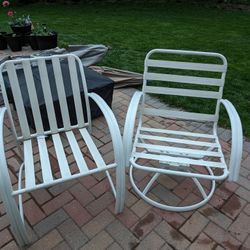 Set of 2 sturdy patio chairs, no cushions