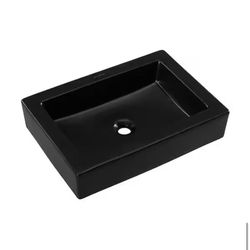 Swiss Madison Voltaire Matte Black Ceramic Rectangular Vessel Sink