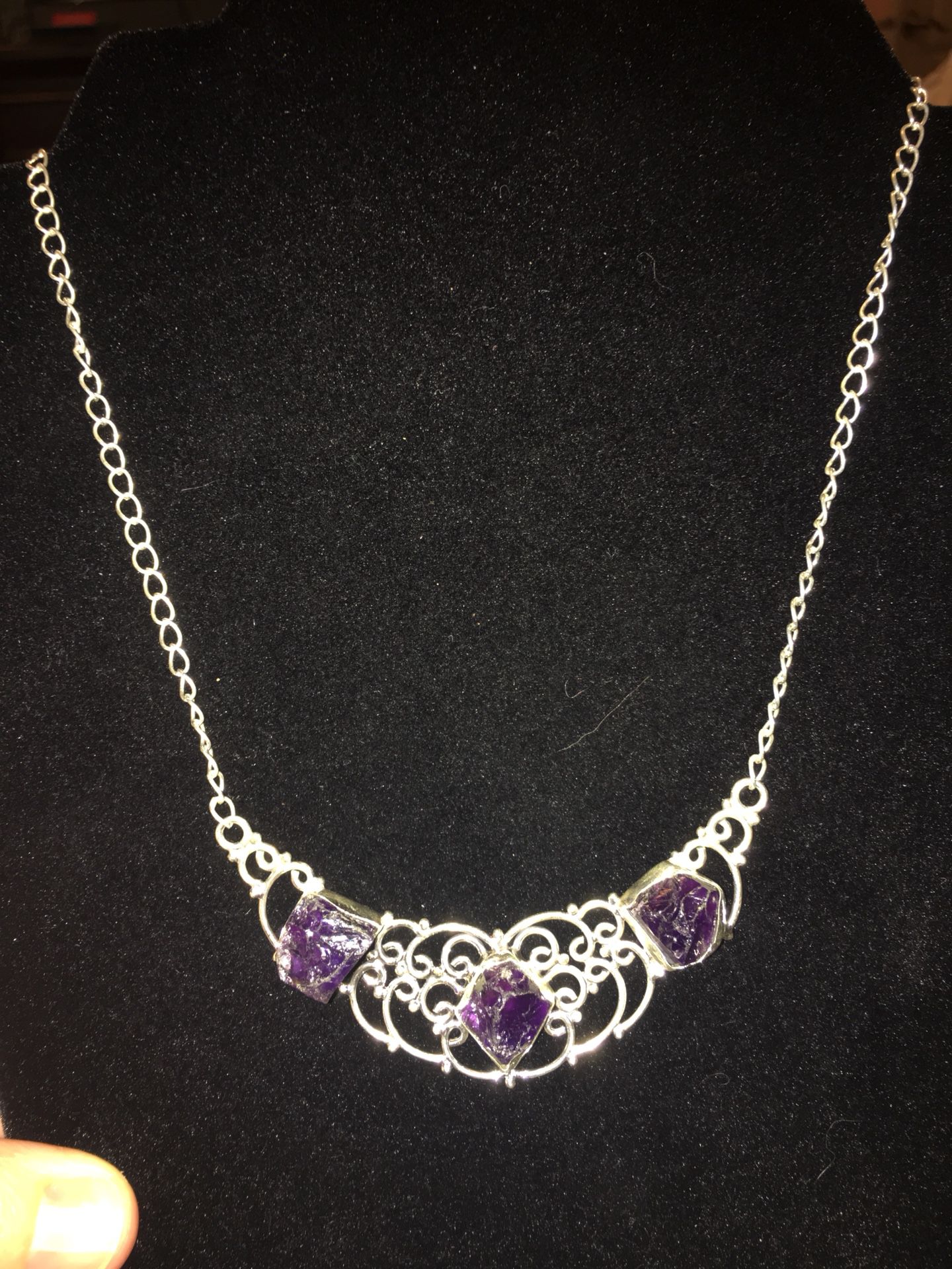 Gorgeous amethyst & sterling silver necklace