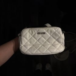 Guess White Adjustable Long Strap 