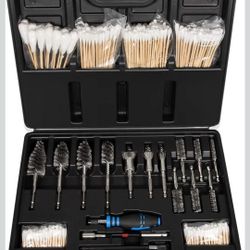 Professional Diesel Injector-Seat Cleaning Kit 8090S on Cylinder Heads, Including Helix Brushes, Two-Stage Brushes, Bore Brushes and Swabs (Stainless 